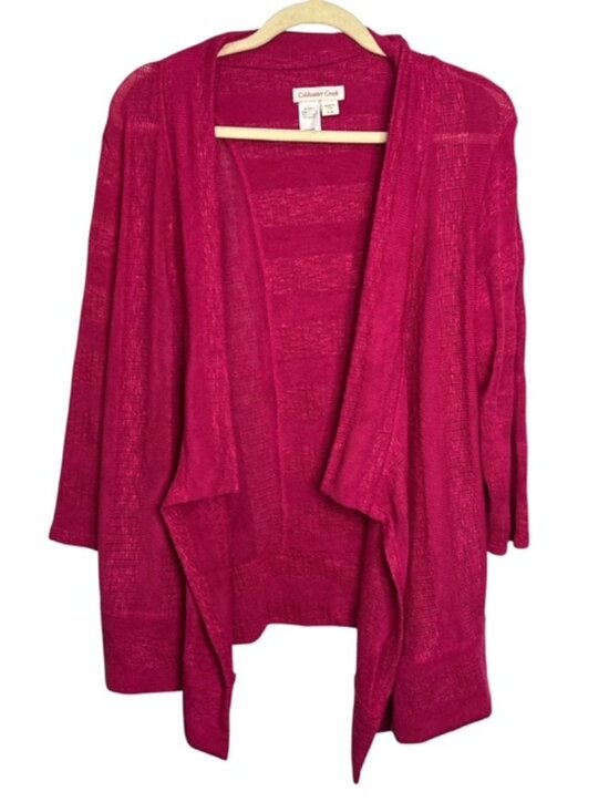 Coldwater Creek Sweaters - Coldwater Creek Sweater Women's Large Cardigan Knit Open Front Magenta